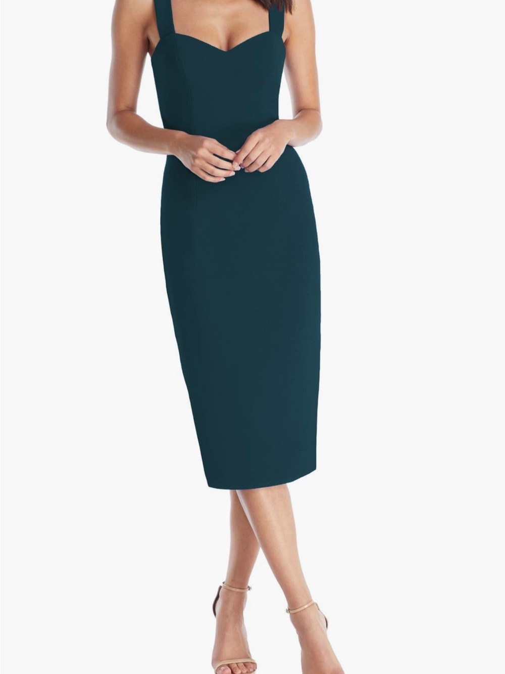Pine green sweetheart cocktail dress